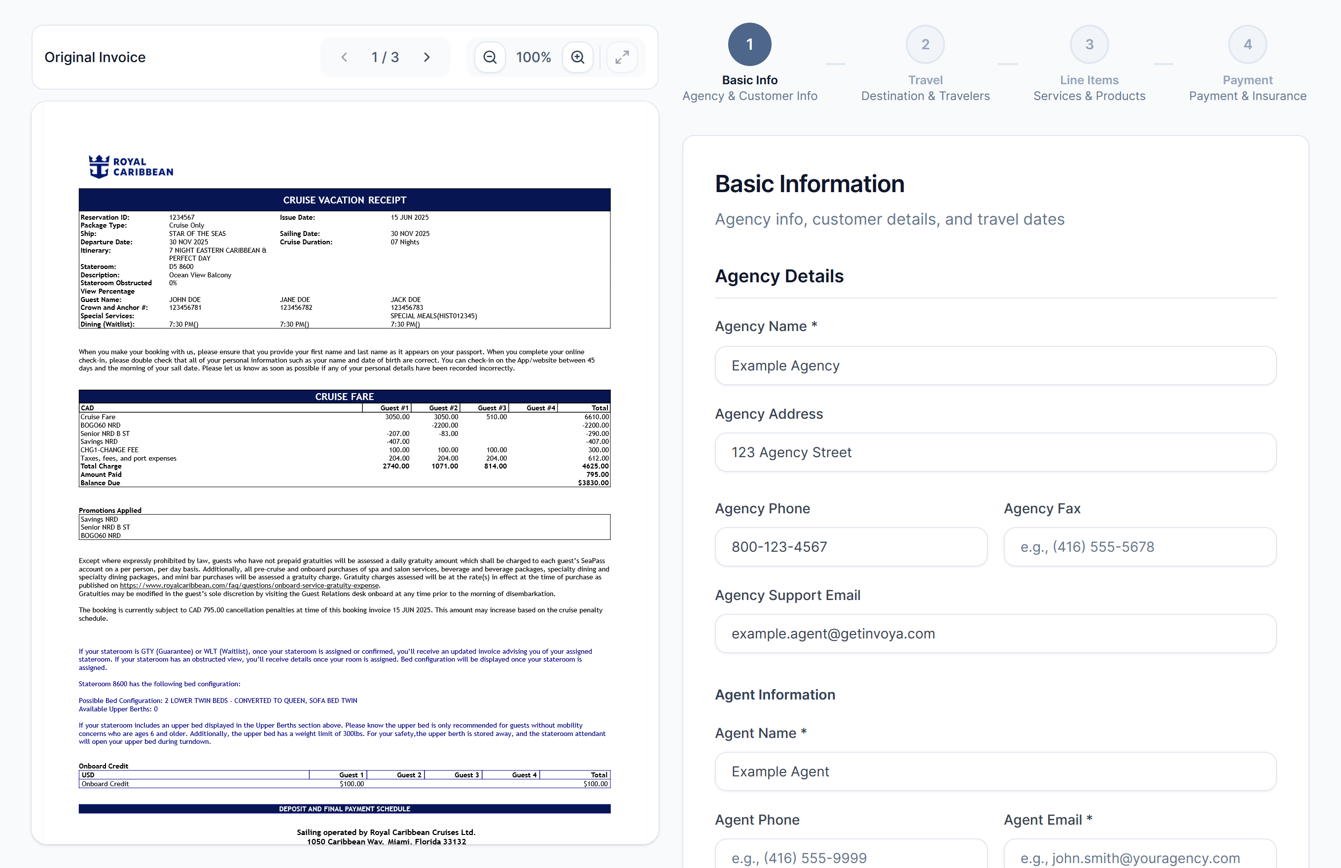 Invoice Builder Interface - Upload invoices and extract data automatically with AI